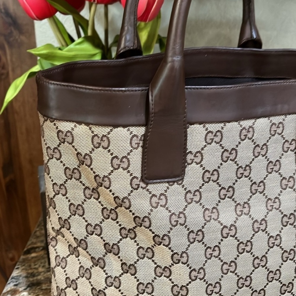 TODAY SALE ONLY - Gucci EUC Monogrammed Shopper Tote Bag - Picture 3 of 11